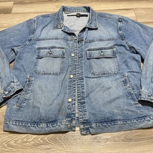Vtg Marithe Francois Girbaud Mens Sz XXL 2XL Blue Denim Trucker Jean Jacket‎
